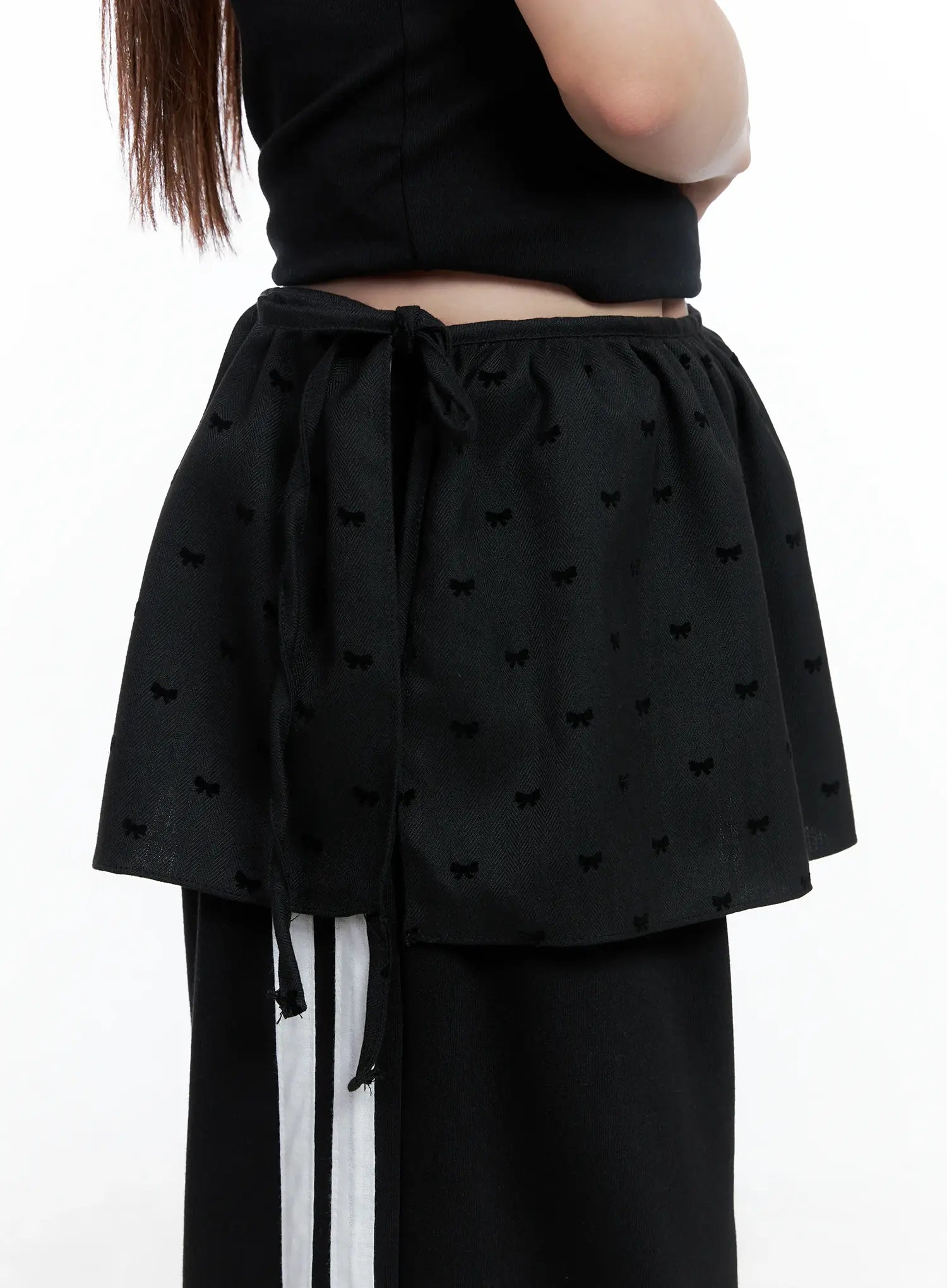 Layered Heart Print Wrap Skirt CS501