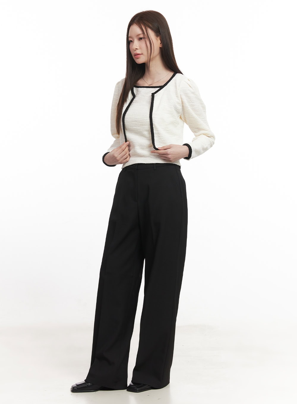 Contrast Tank Top Cardigan Set CA501