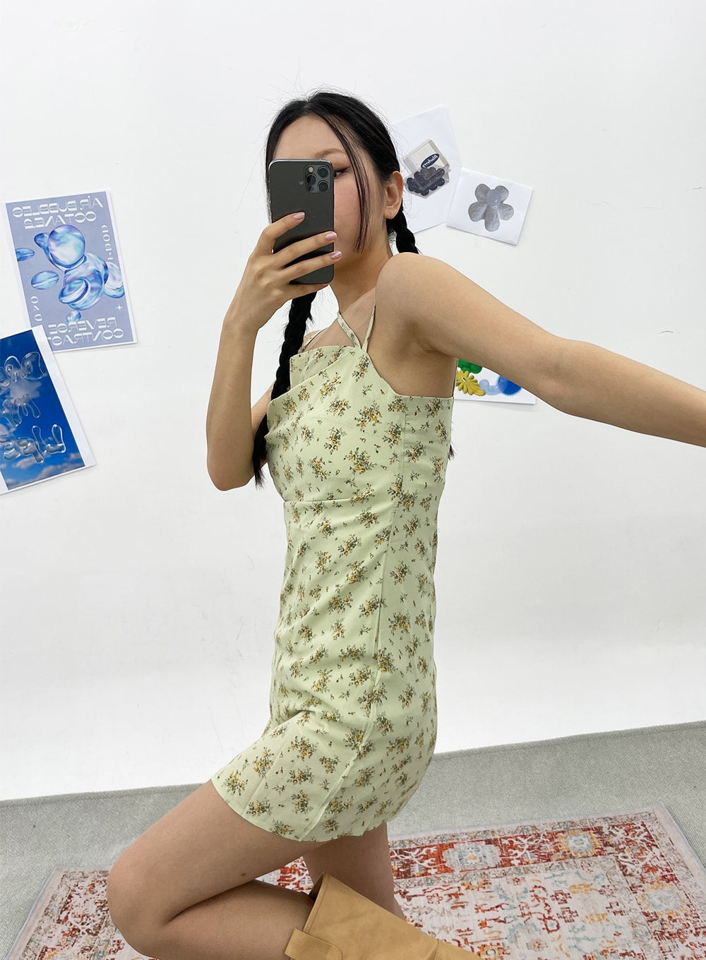 Unbalanced Strap Mini Dress CY308