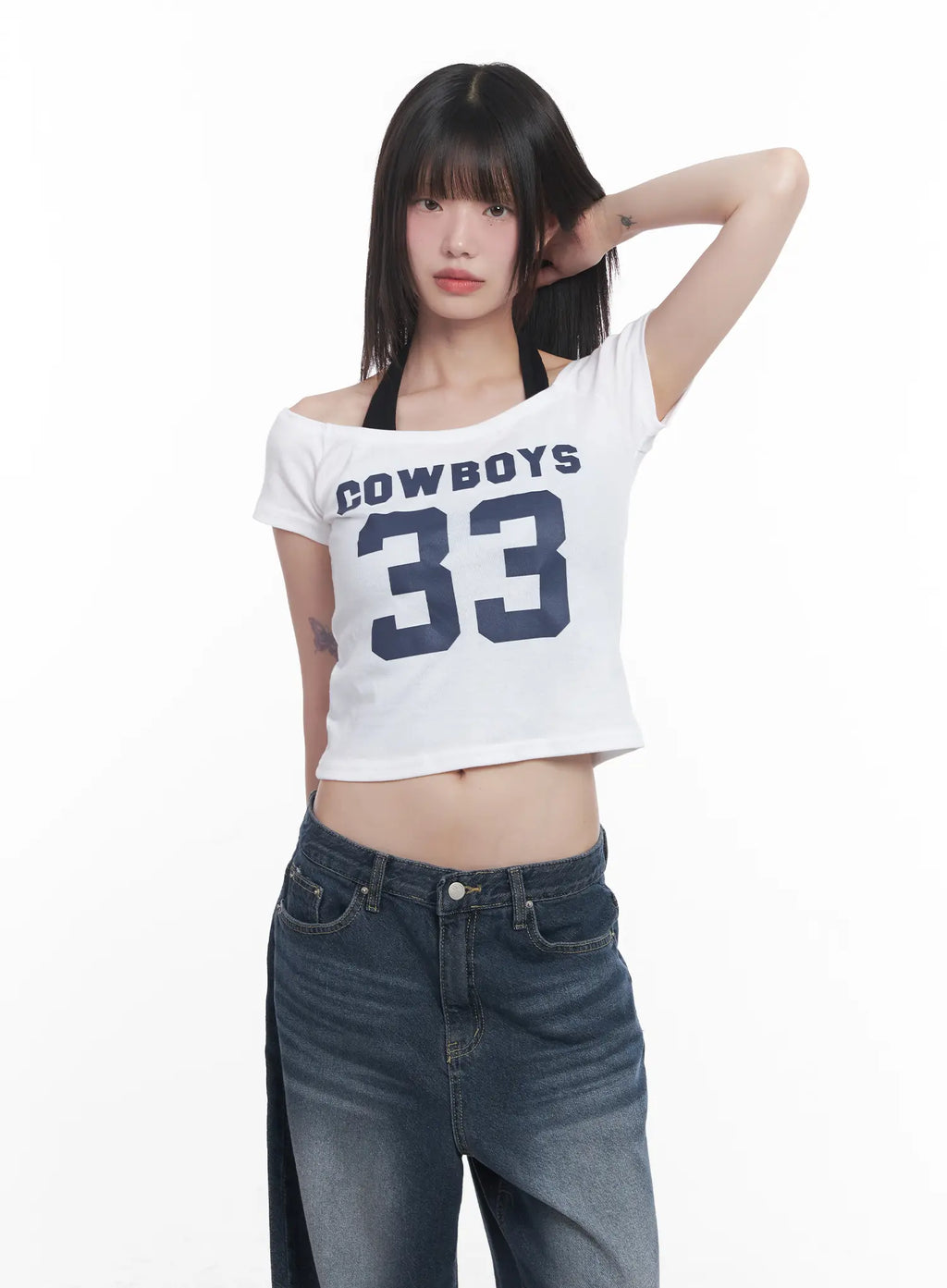 Cowboys Off-Shoulder Crop Tee CU518