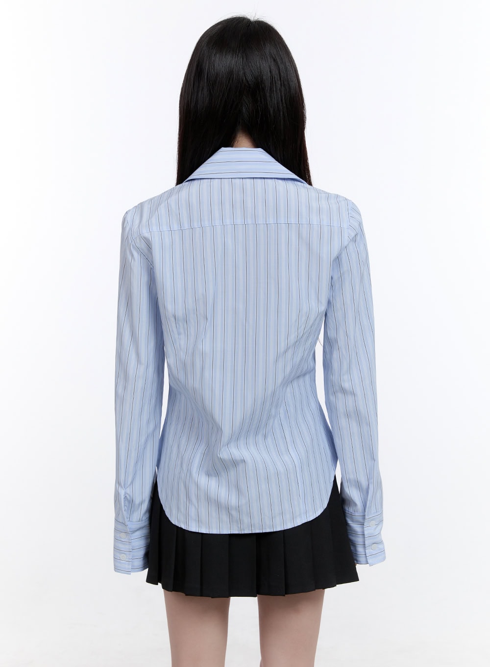 Stripe Button-Up Collared Shirt CO418
