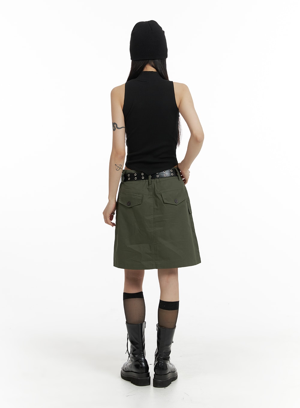 Half-Neck Sleeveless Crop Top CF428