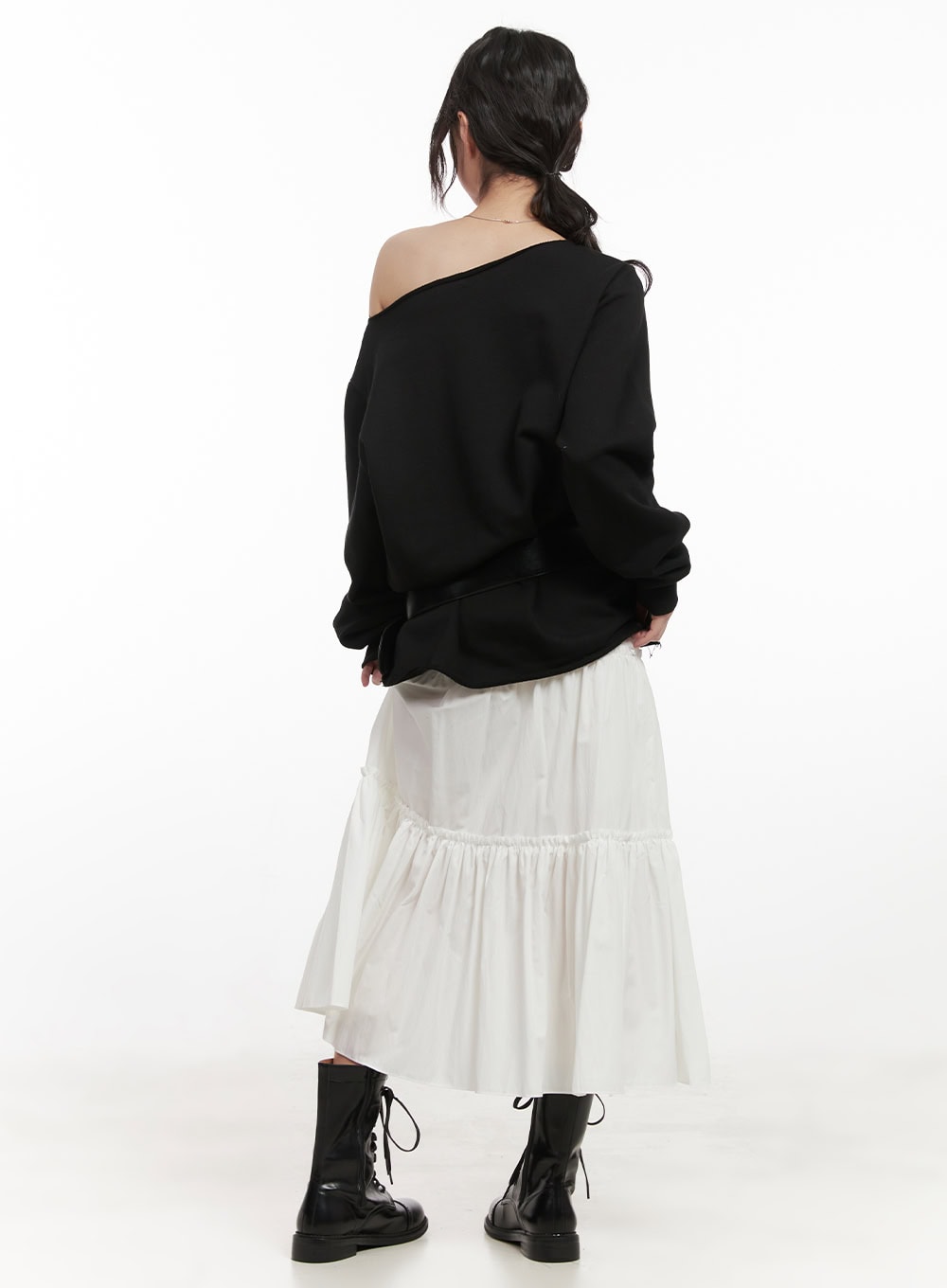 Classic Ruffle Flare Maxi Skirt CJ523
