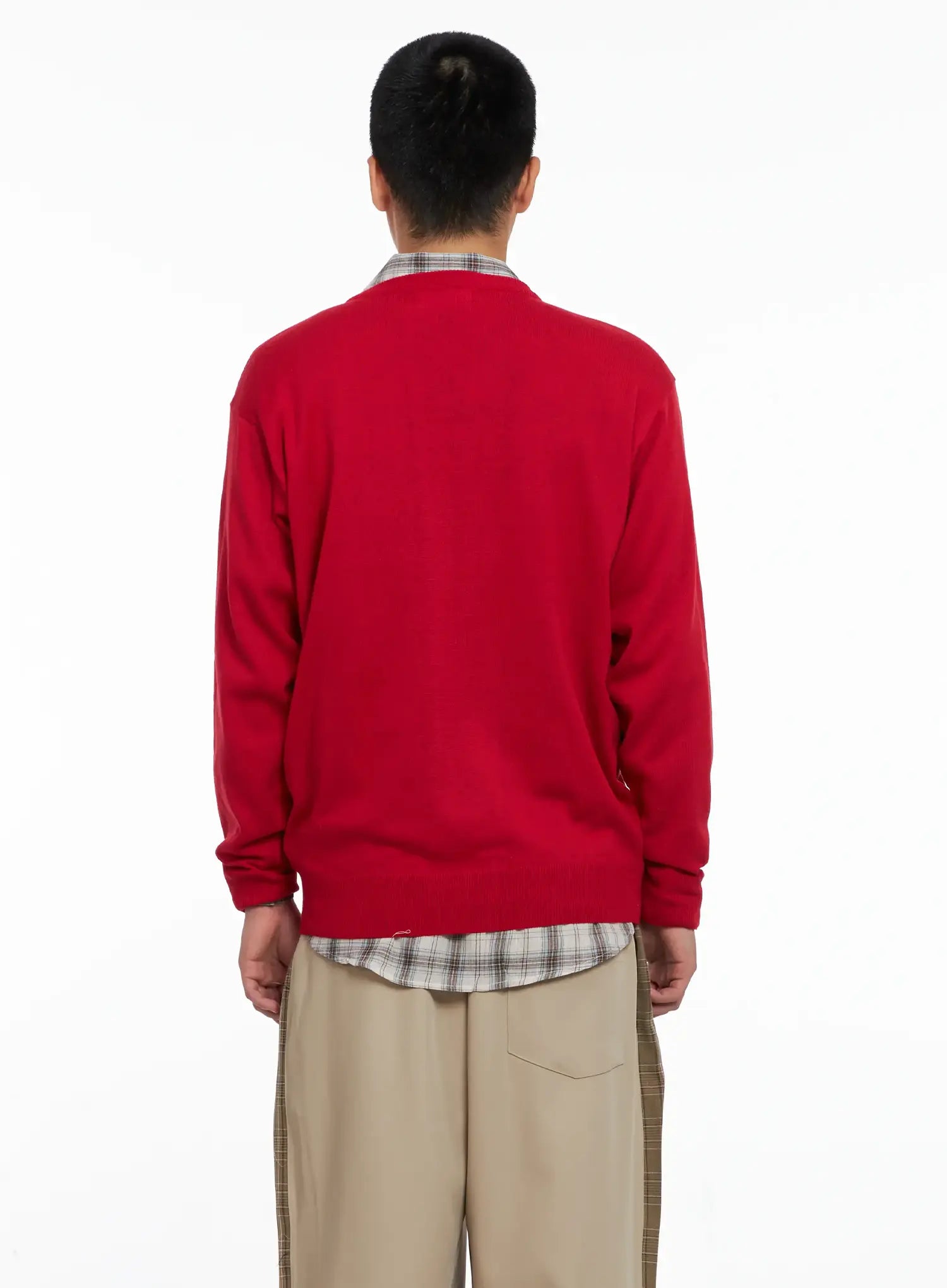 Men's V-neck Knit Pullover IG529