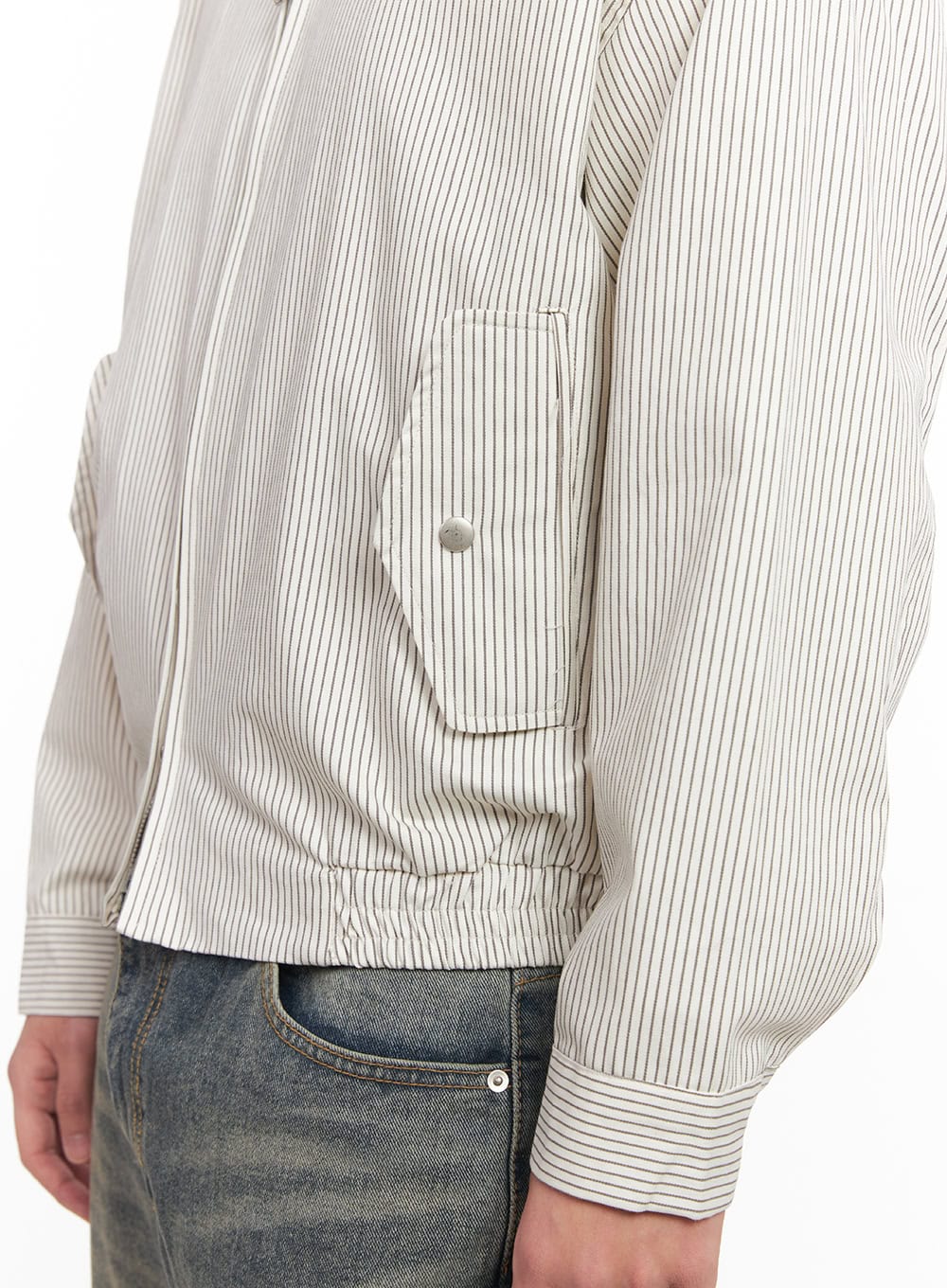 Men's Cotton Striped Zip-Up Jacket IM517
