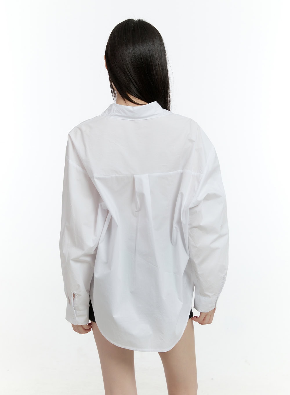 Loose-Fit Collared Button-Up Shirt CF506