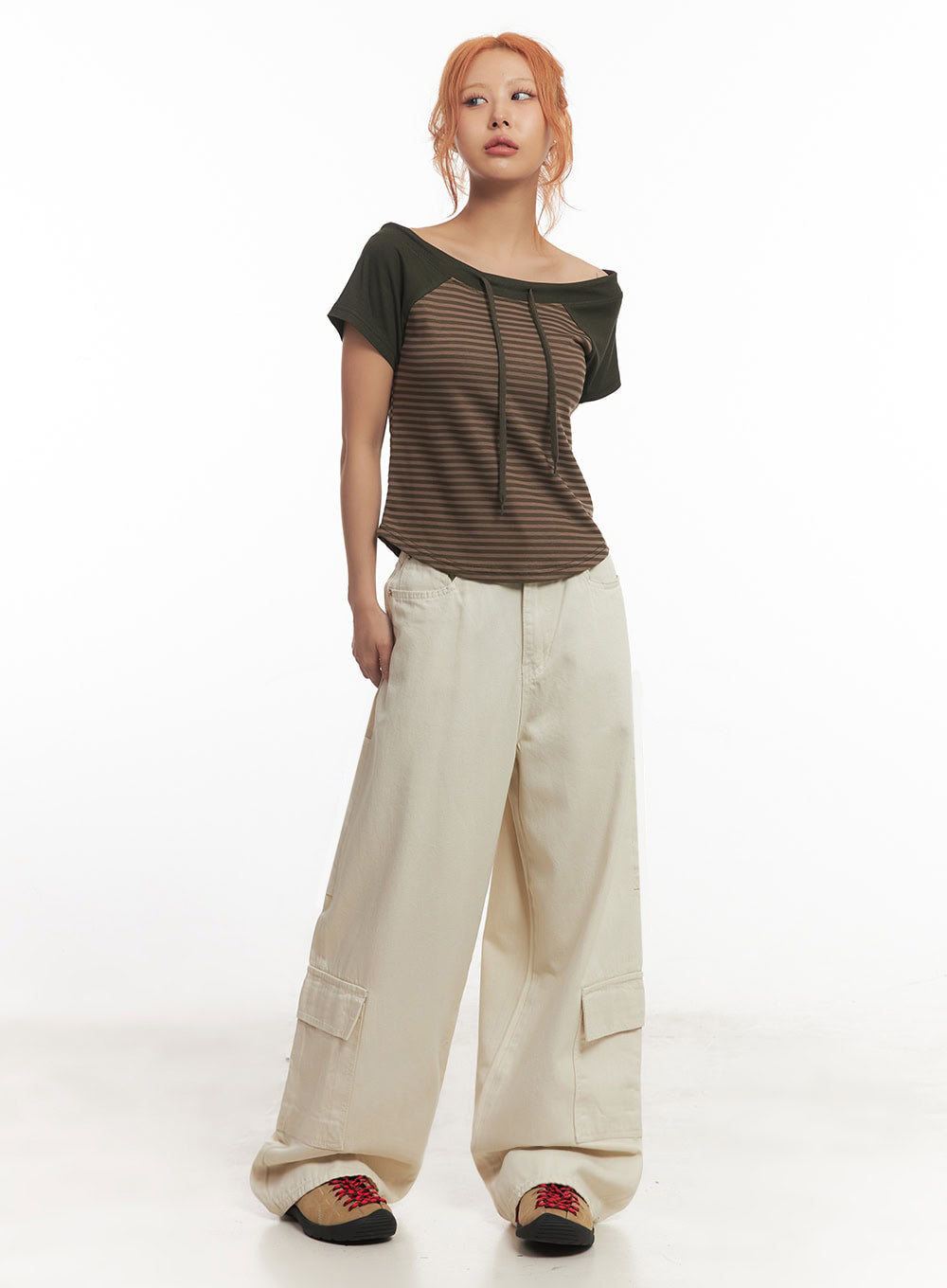 Cargo Cotton Wide-Leg Pants IA517
