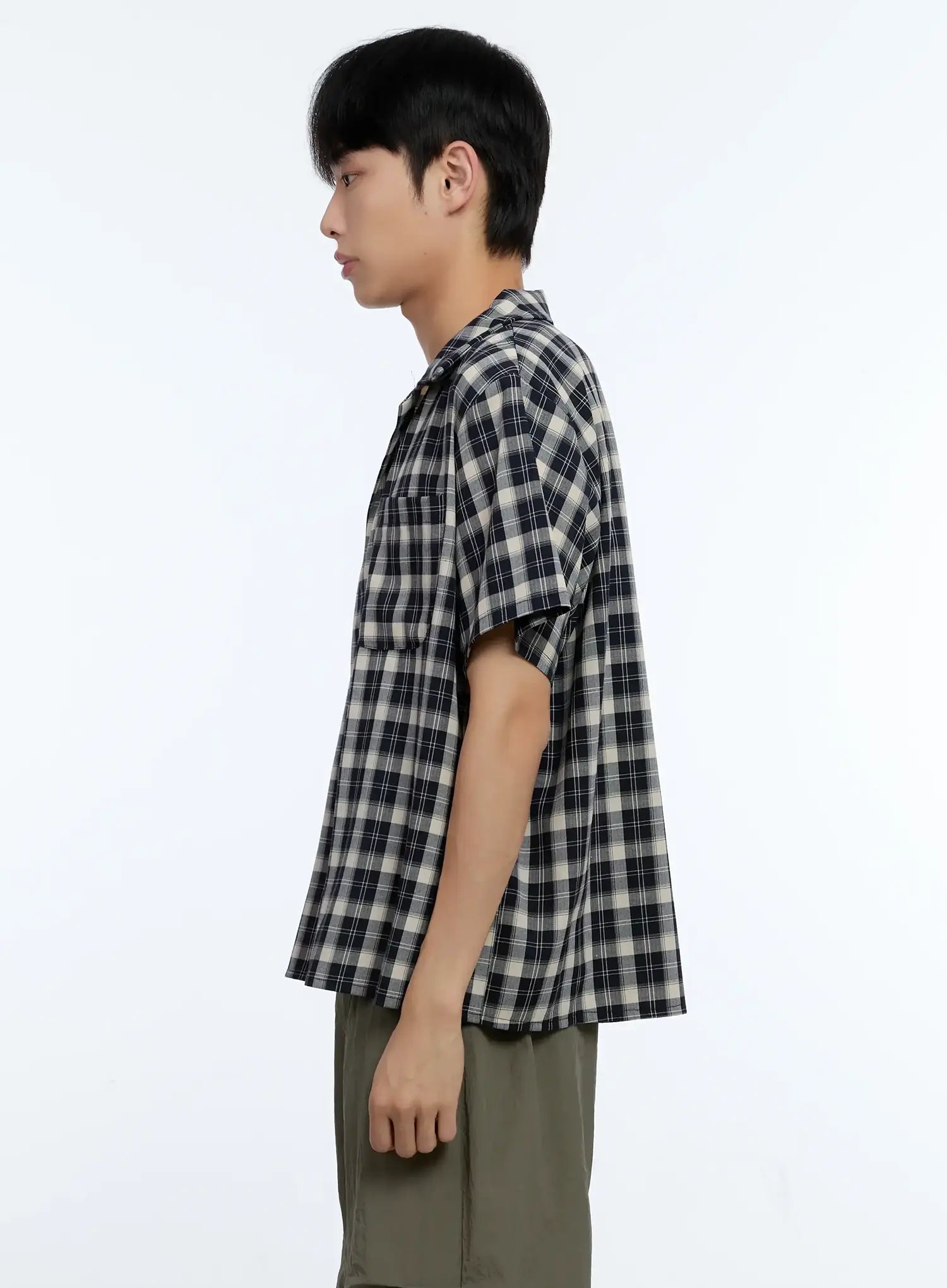 Men's Plaid Short Sleeve Shirt IG519