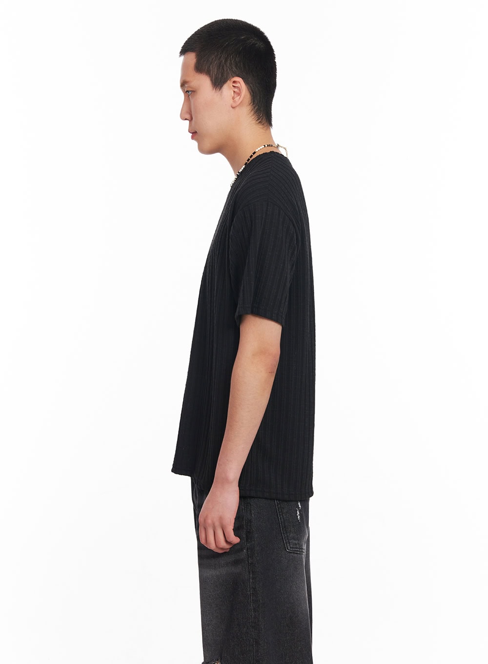 Men's Knit Ribbed T-Shirt IU503