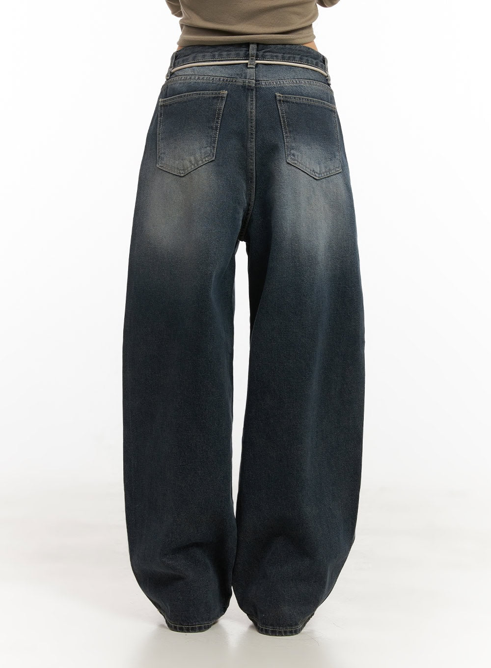 Vivian Washed Cotton Baggy Jeans CD409