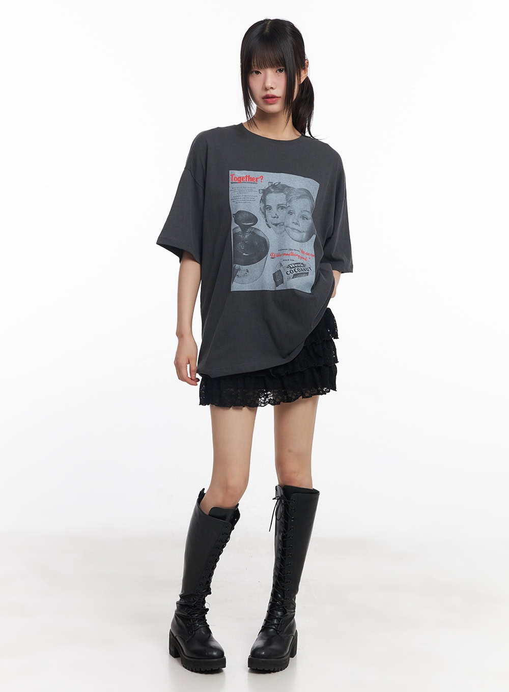 Oversized Cotton Graphic Tee CY512