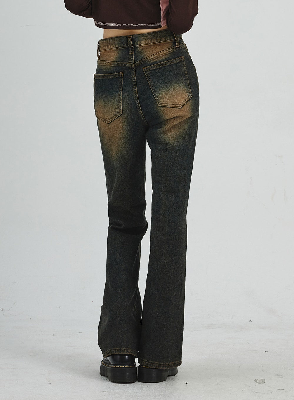 Vintage Washing Bootcut Jeans CD02