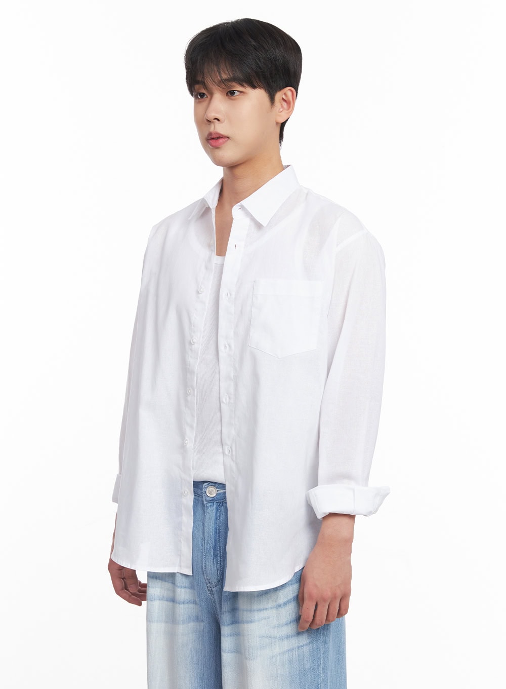 Men's Linen Collared Shirt IY522