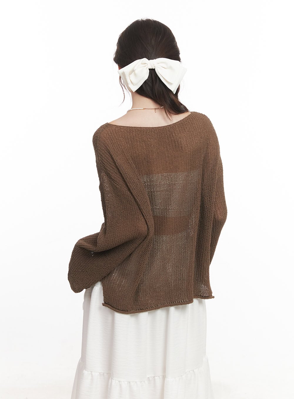 Sheer Relaxed-Fit Sweater CA502