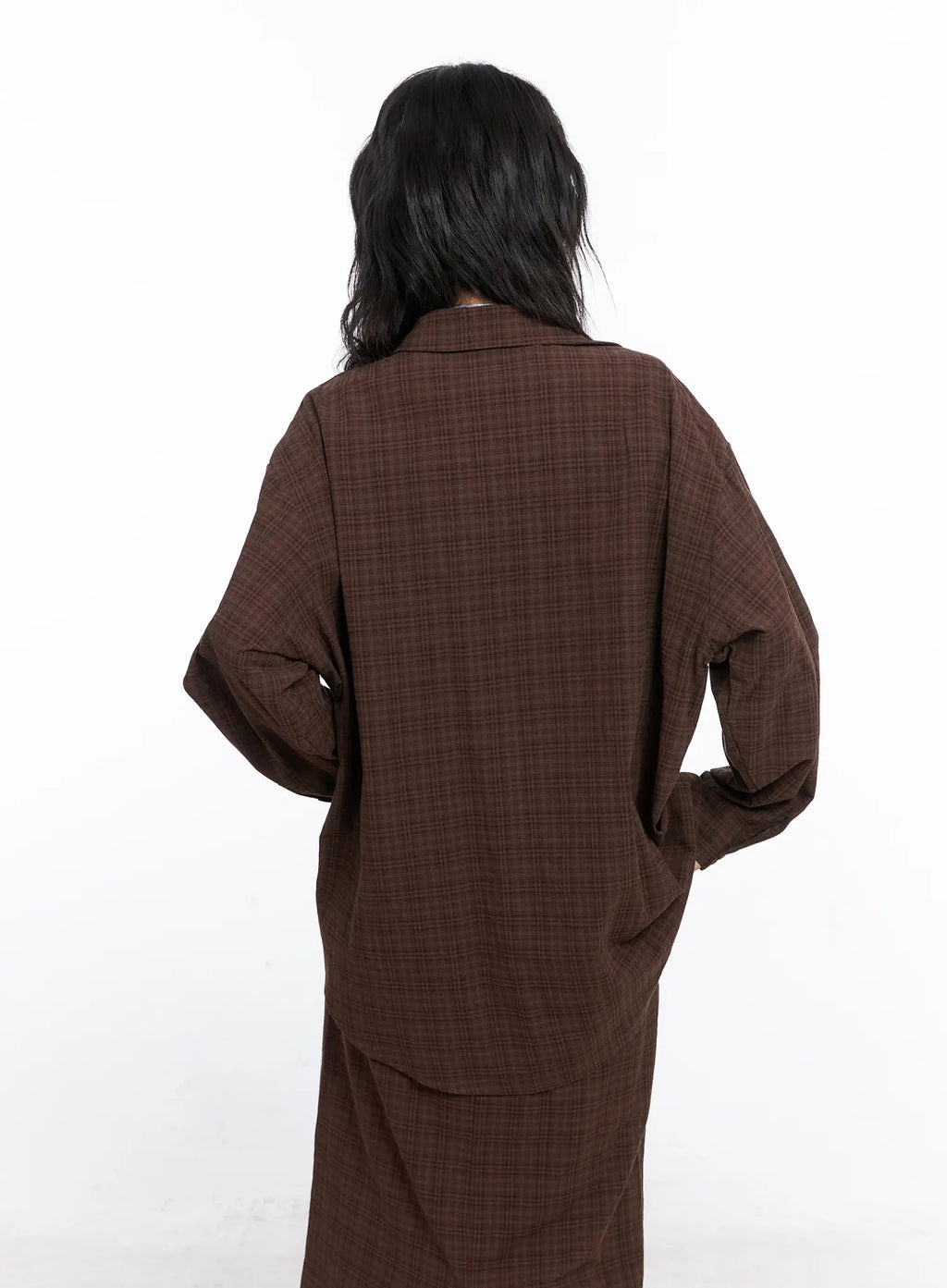 Plaid Oversized Long Sleeve Shirt CO508