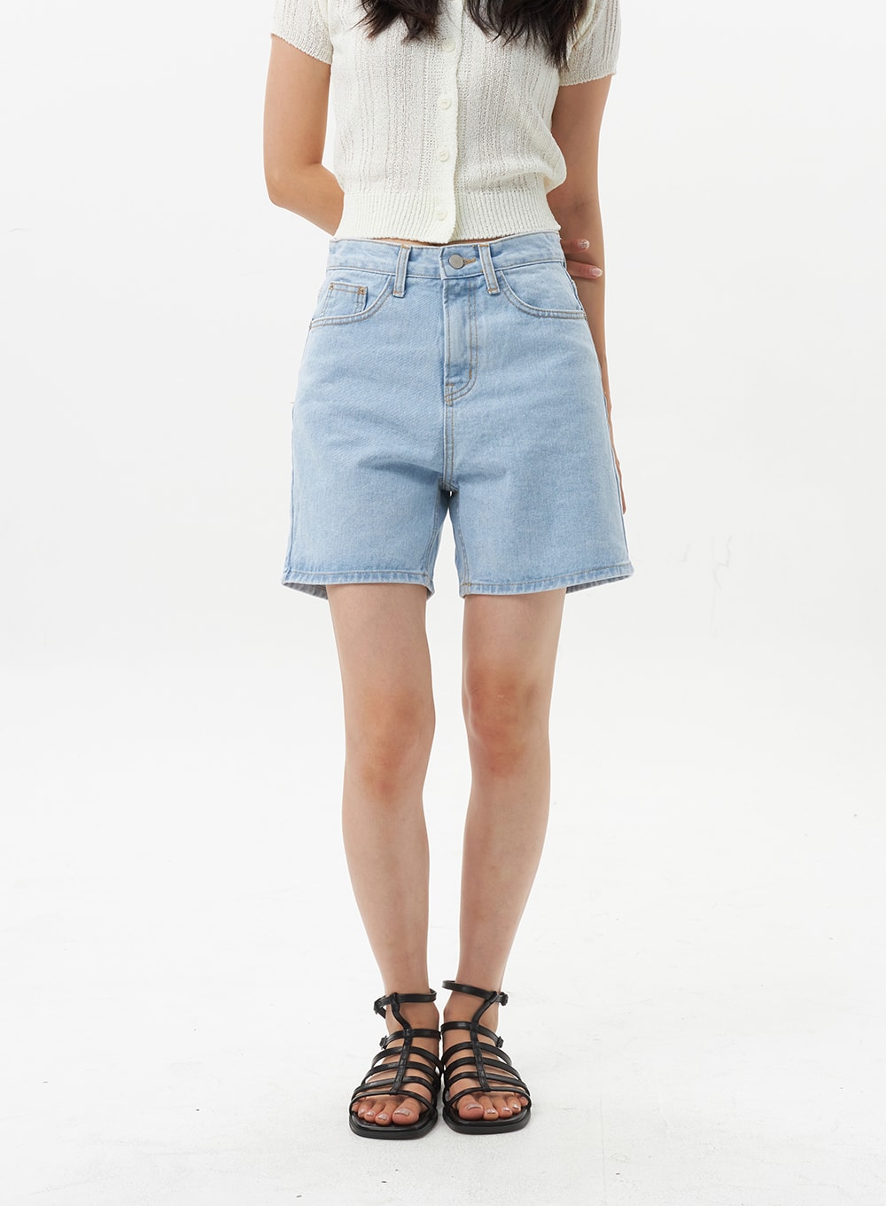 Mid-Rise Denim Shorts OU328