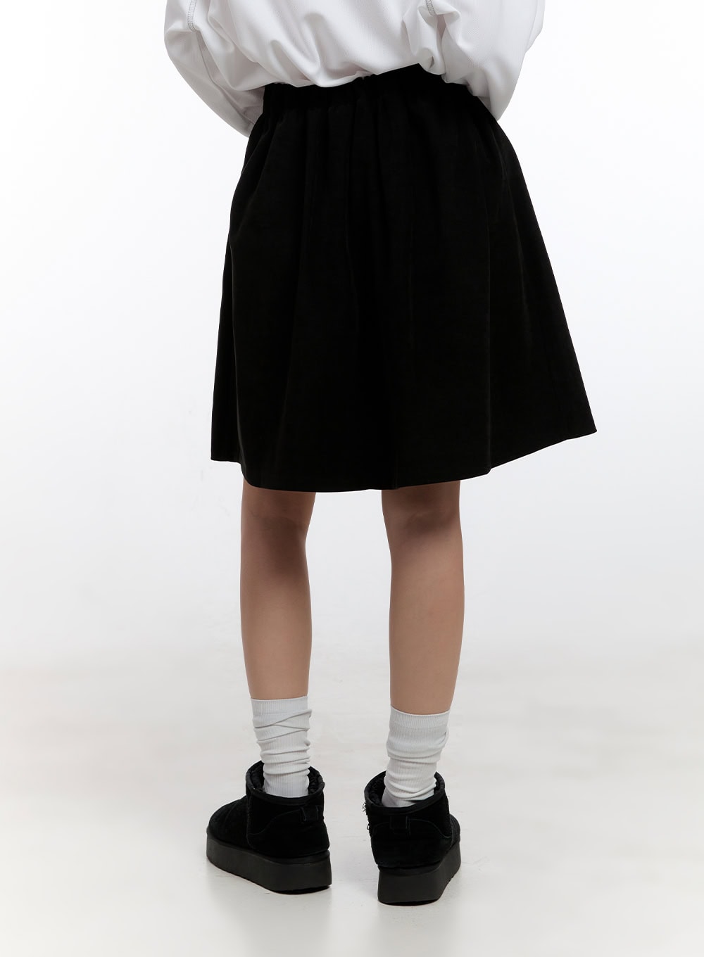 Solid Suede Midi Skirt CN421