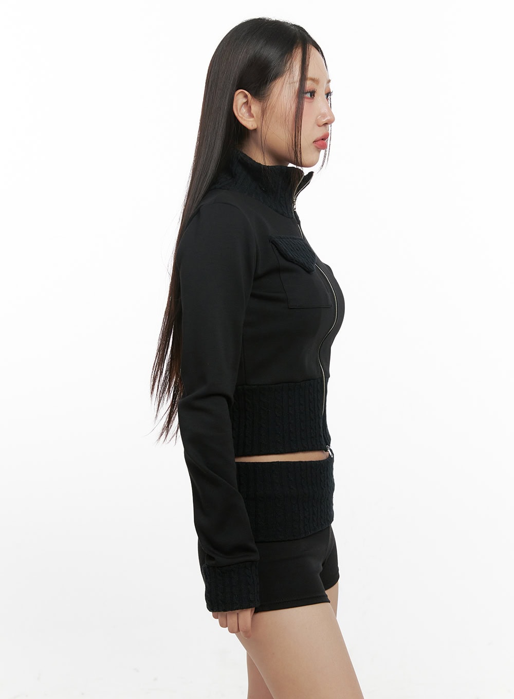 Crop Length Rayon Knit Cardigan CN415