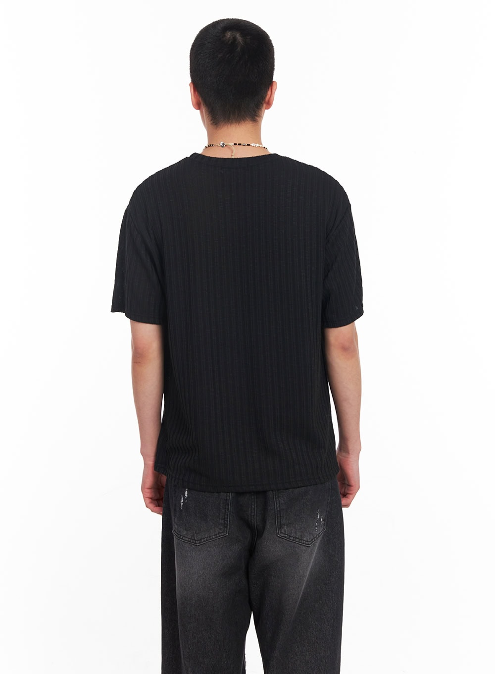 Men's Knit Ribbed T-Shirt IU503