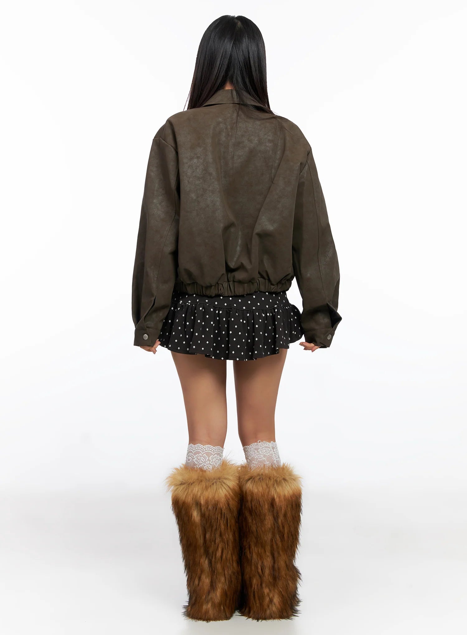 Low-Rise Polka Dot Ruffle Mini Skirt CO514