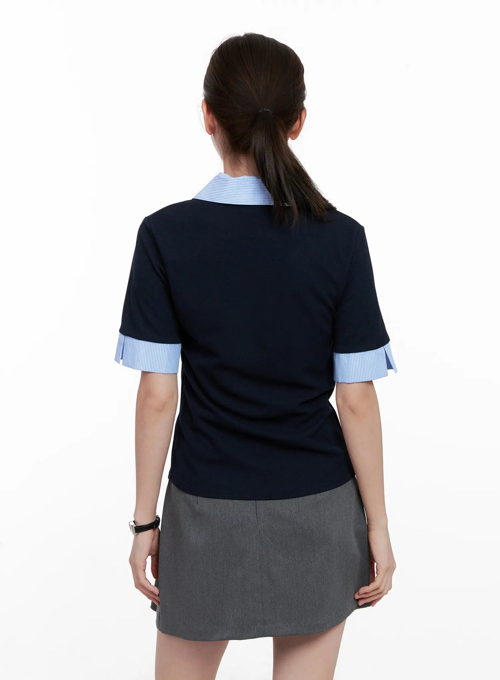 Layered Collar Short-Sleeve Shirt CL524