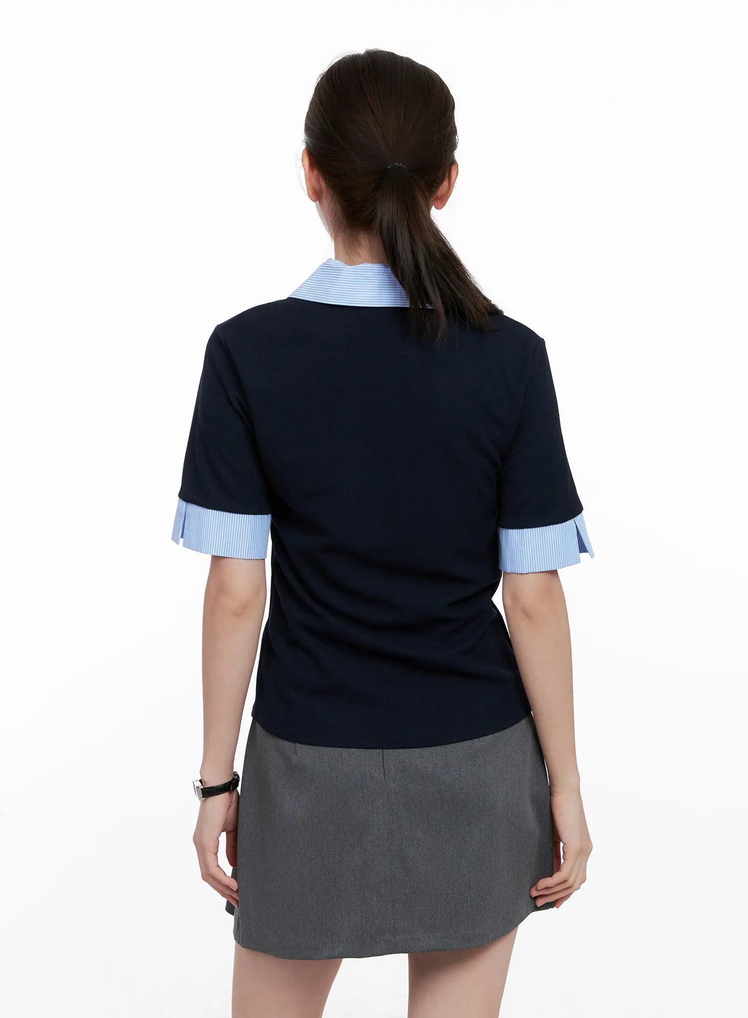 Layered Collar Short-Sleeve Shirt CL524