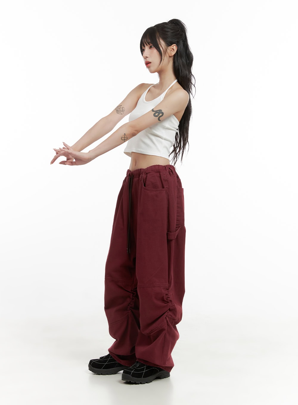 Shirred Cotton Banded Pants (UNISEX) CG420