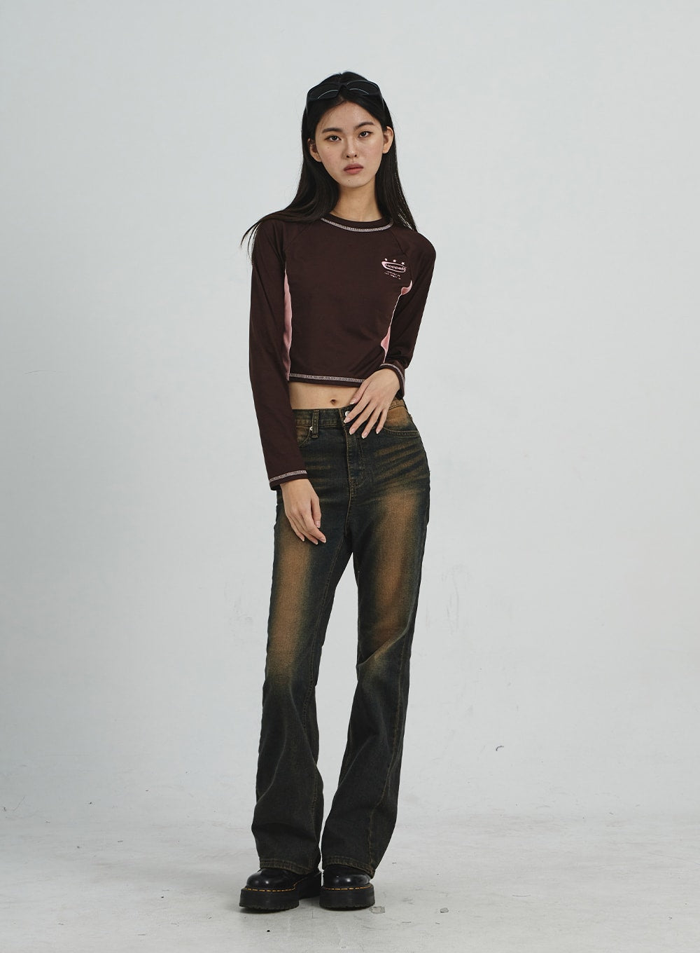 Vintage Washing Bootcut Jeans CD02