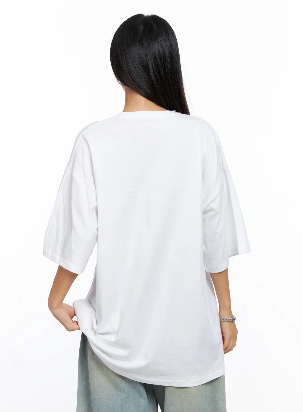 Oversized Text Print Tee CO515