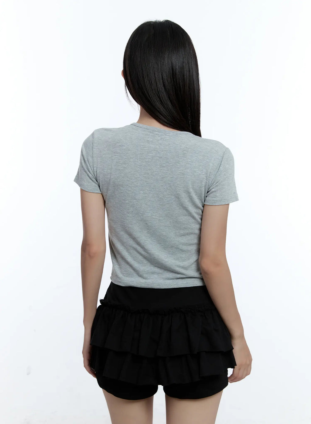 Polka Dot Layered Crop Tee CU526