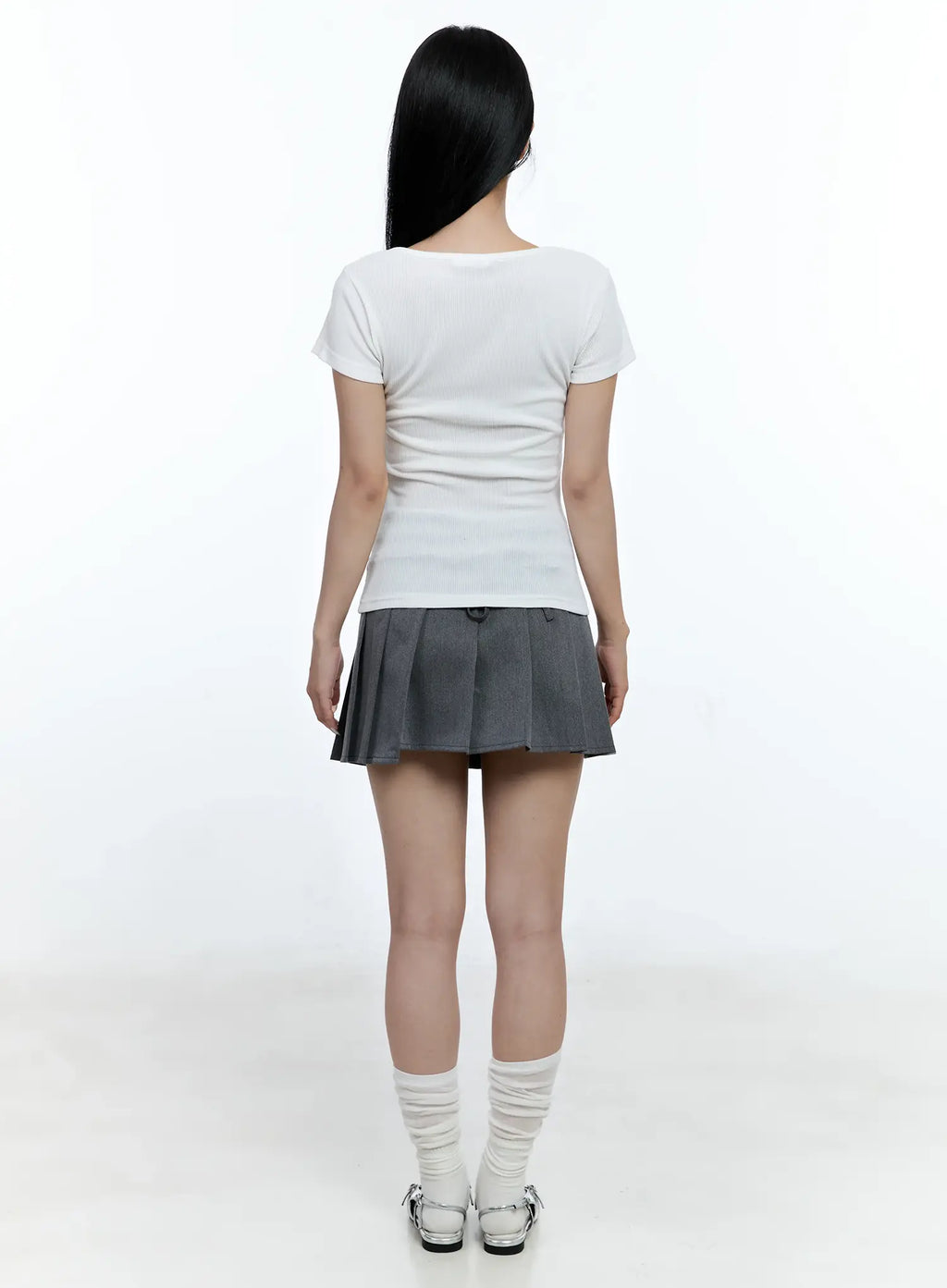 Pleated Wrap Mini Skirt CG511