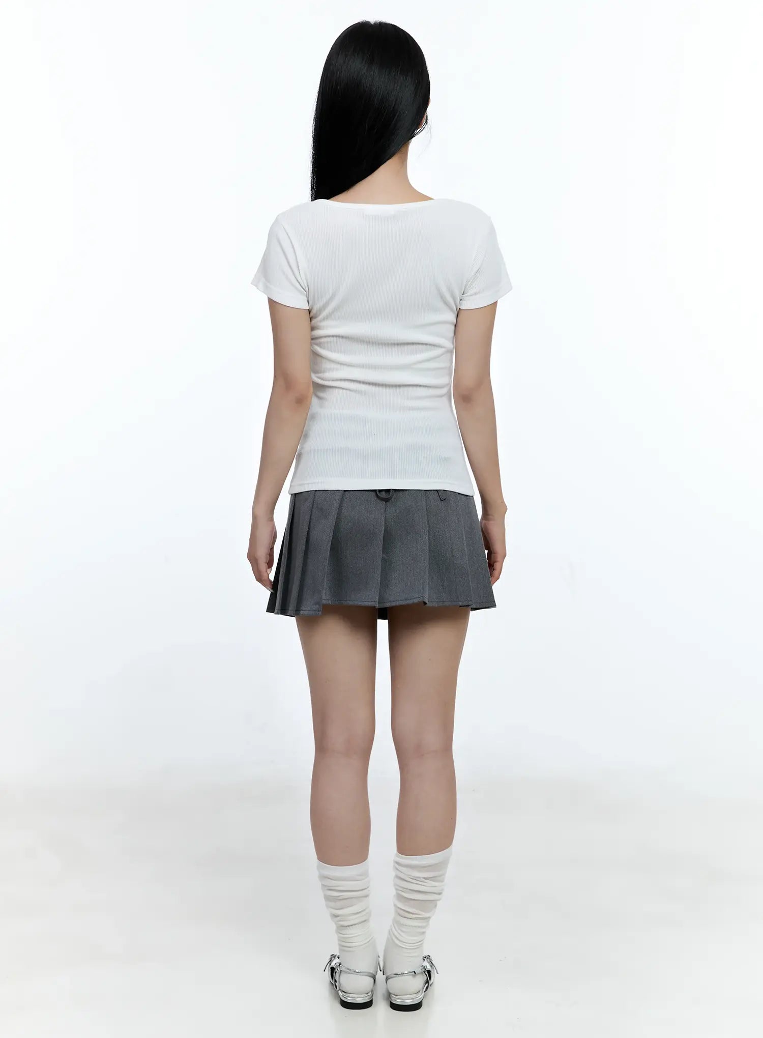 Pleated Wrap Mini Skirt CG511