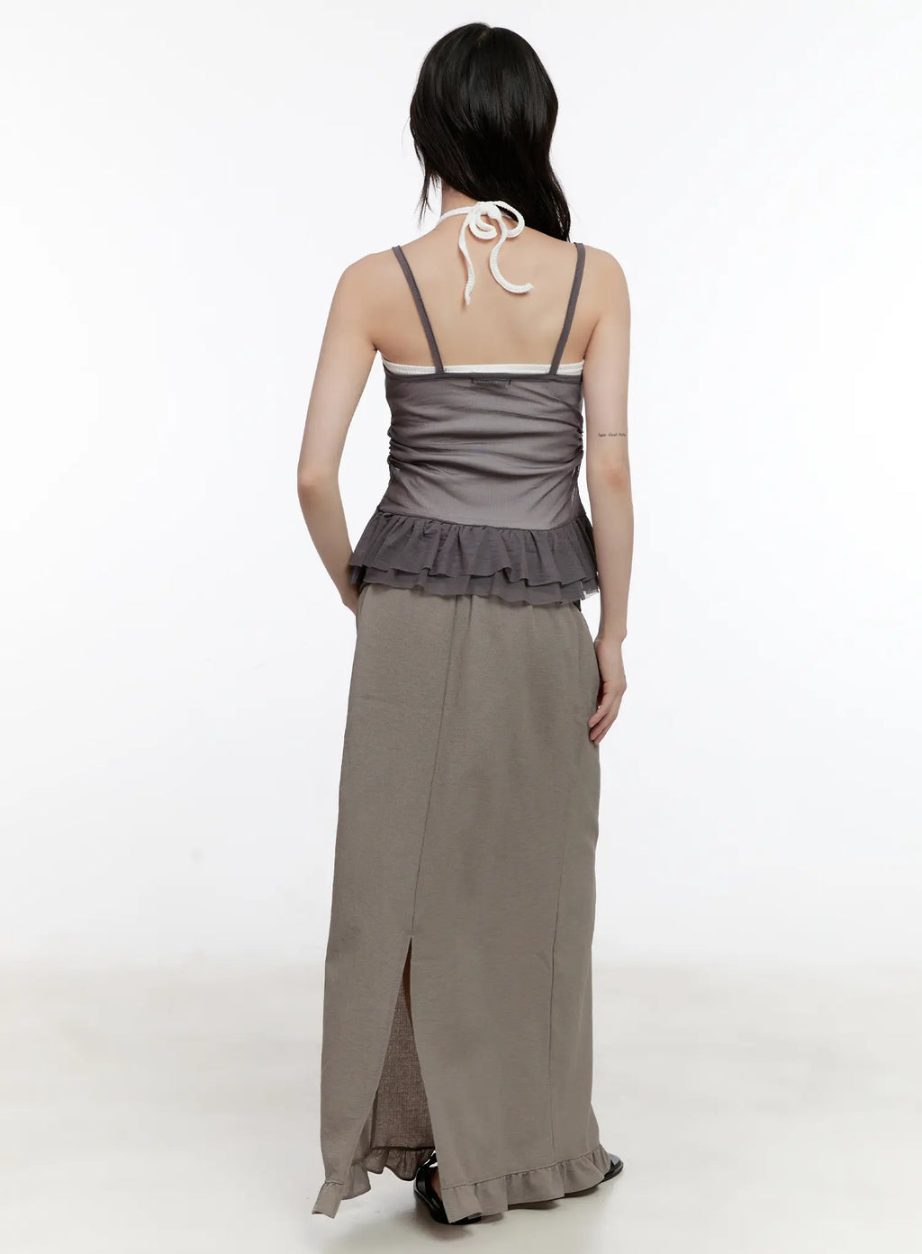 Sheer Ruffle Detail Tank CL507