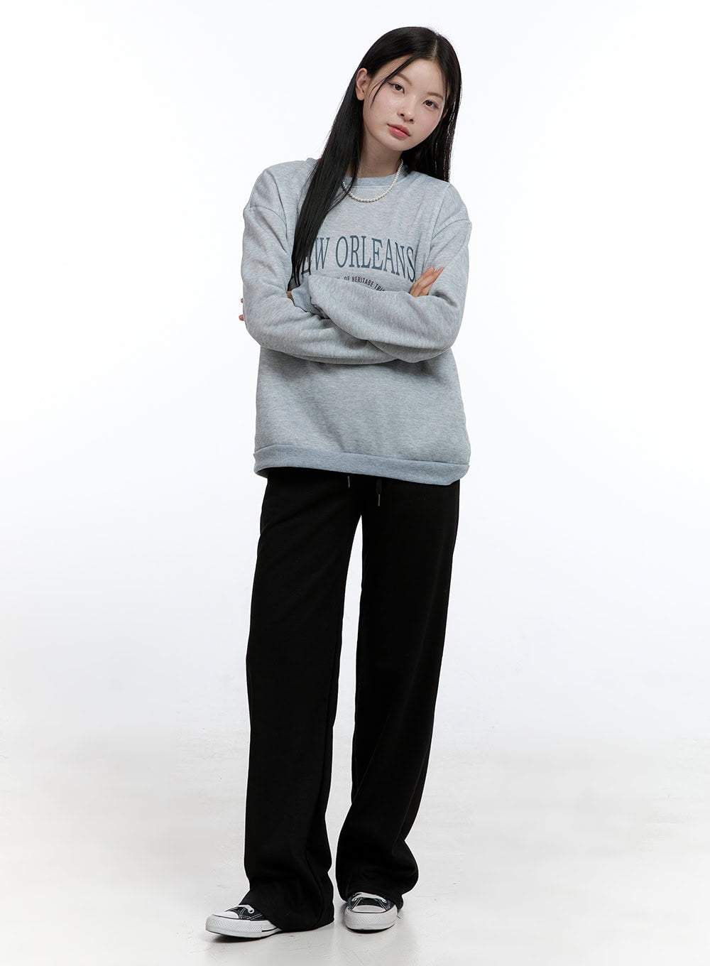 Wide-Fit Solid Sweatpants OO429