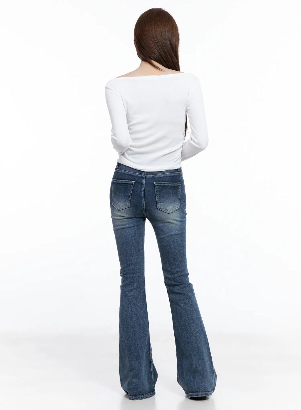 Ju Flare Hip Pad Washed Jeans CG529