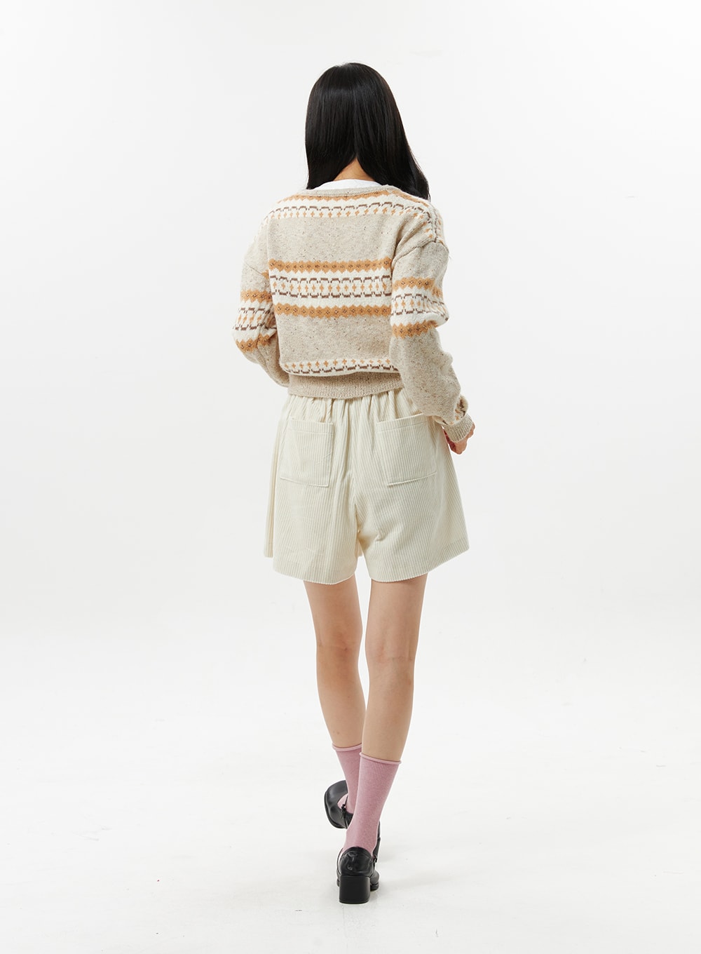 Jacquard Knit Button Cardigan OO312