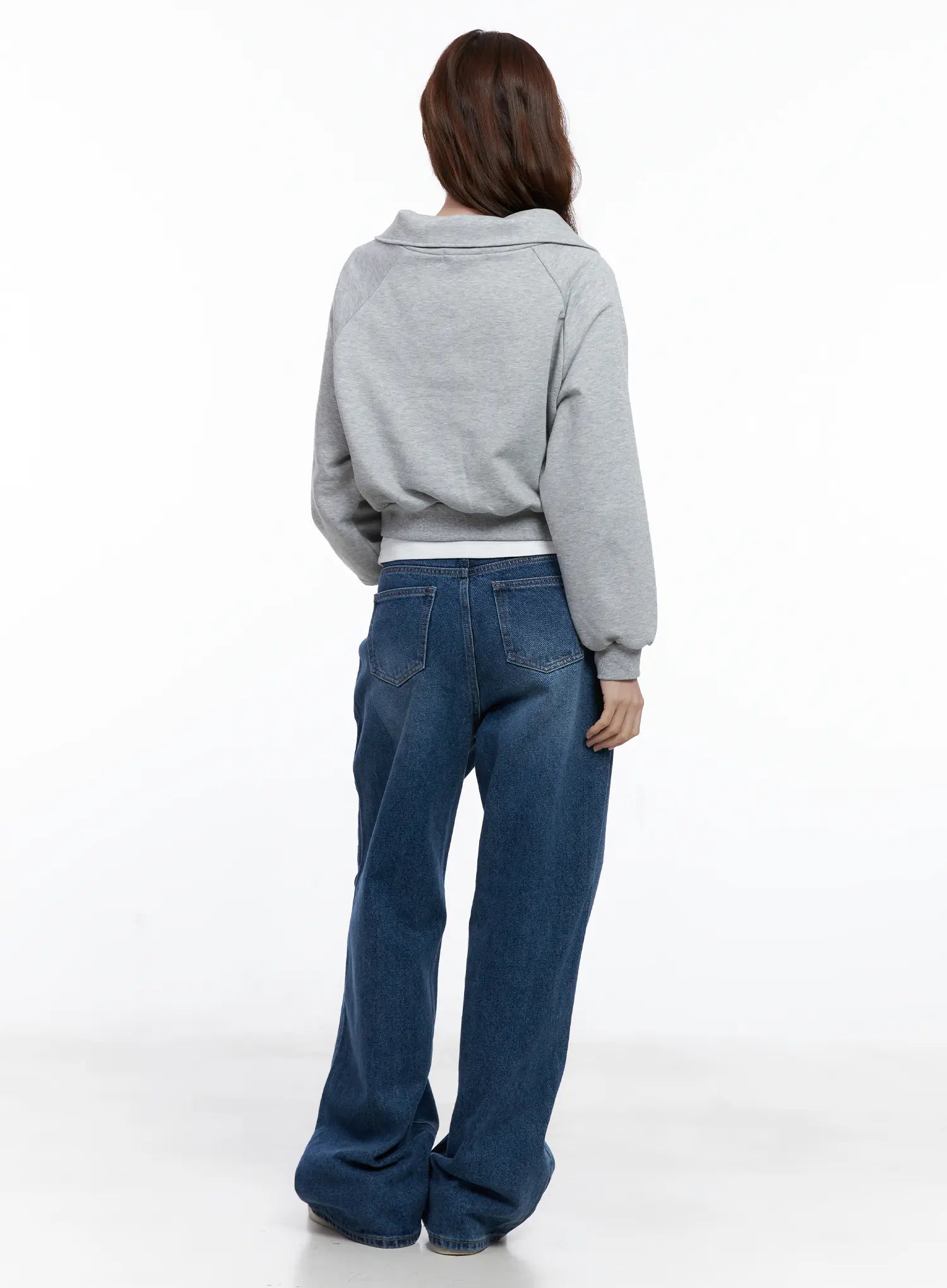 Collar Solid Half-Zip Sweatshirt CG520