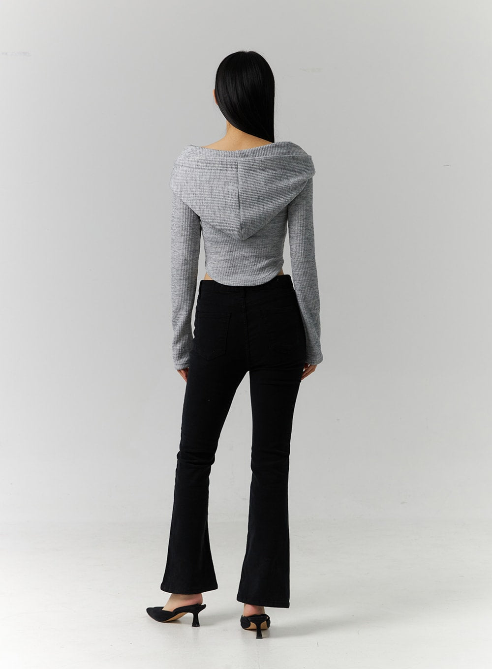 Off-Shoulder Hoodie Knit Top ID306