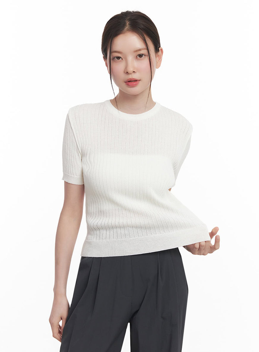 Essential Ribbed Knit Top IY513