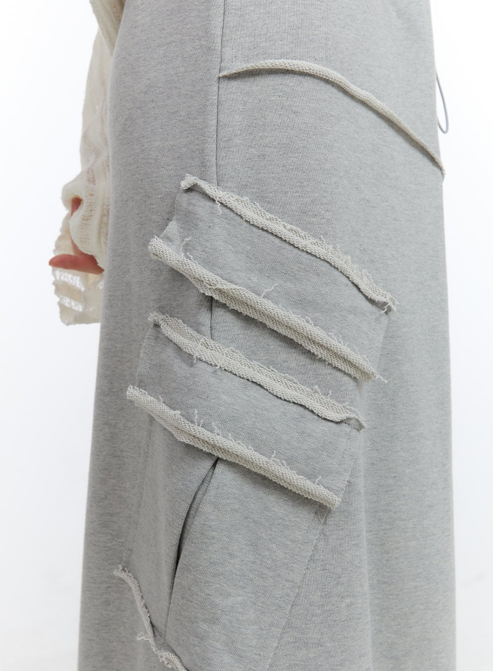 Distressed Sweat Maxi Skirt CG413