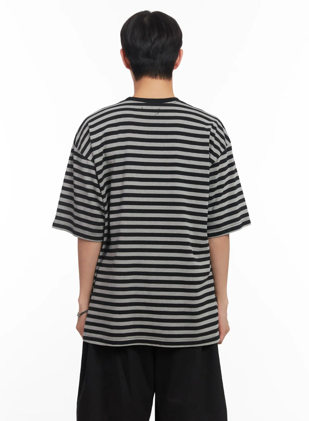 Men's Striped Oversize Tee IU518