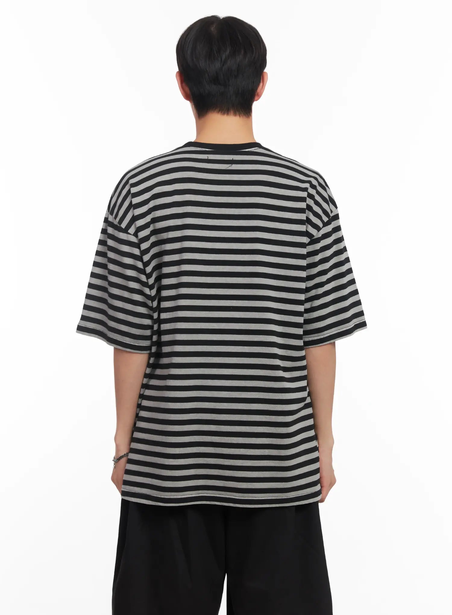Men's Striped Oversize Tee IU518