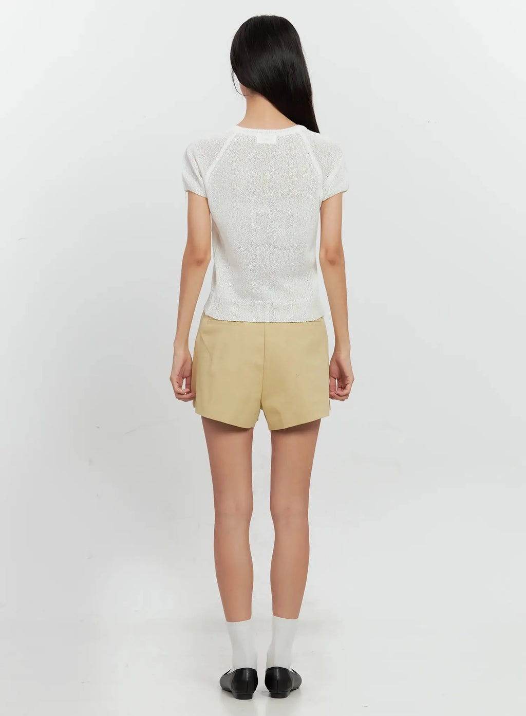 Mesh V-Neck Short-Sleeve Top IL528