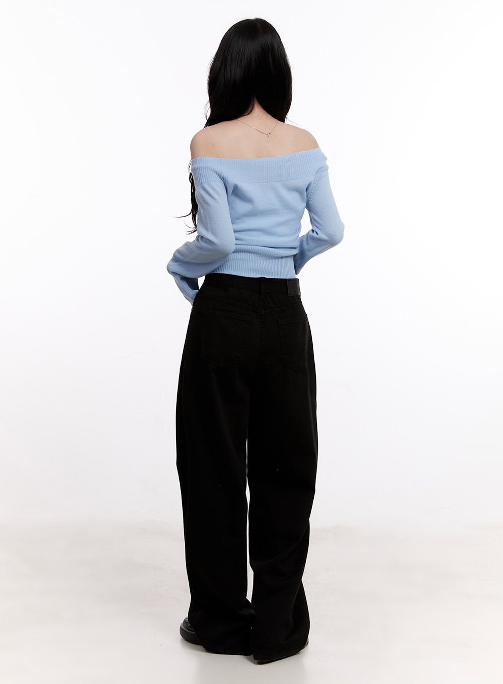 Elegant Off-Shoulder Crop Sweater CM527