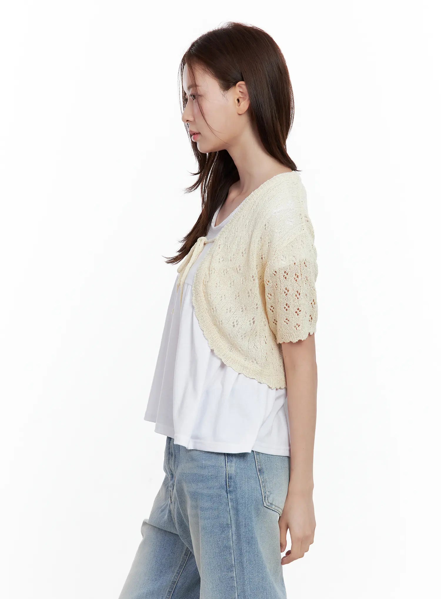 Short-Sleeve Knit Bolero CL502