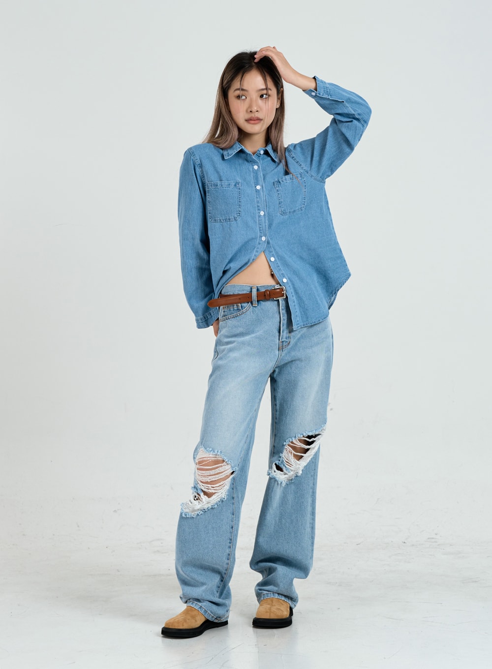 Ripped Maxi Denim Pants Unisex CO14