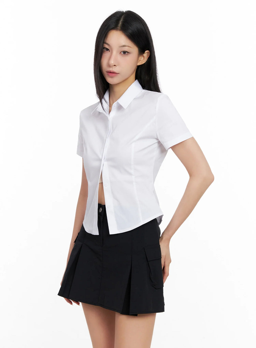 Classic Button-Up Short-Sleeve Shirt IG508