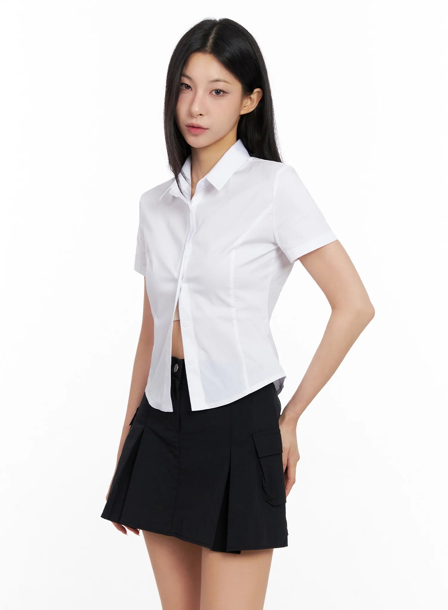 Classic Button-Up Short-Sleeve Shirt IG508