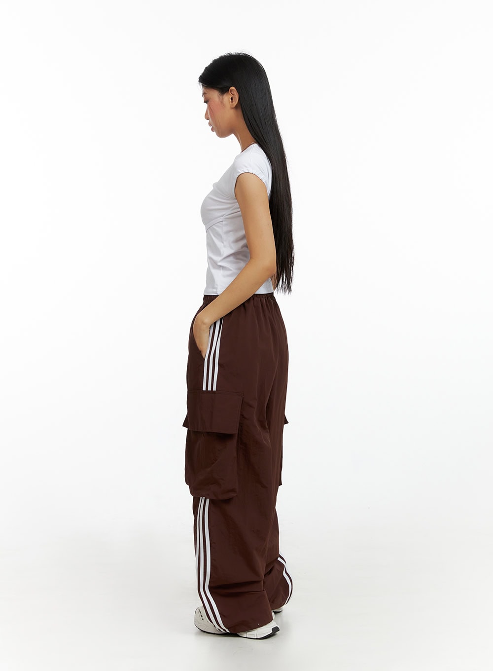 Nylon Cargo String Track Pants IL419