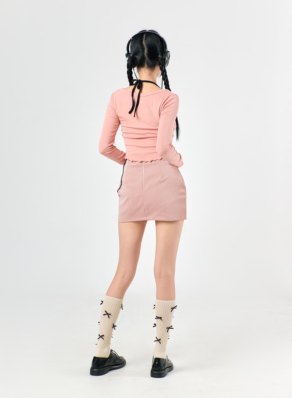 Faux Leather Mini Skirt IJ430